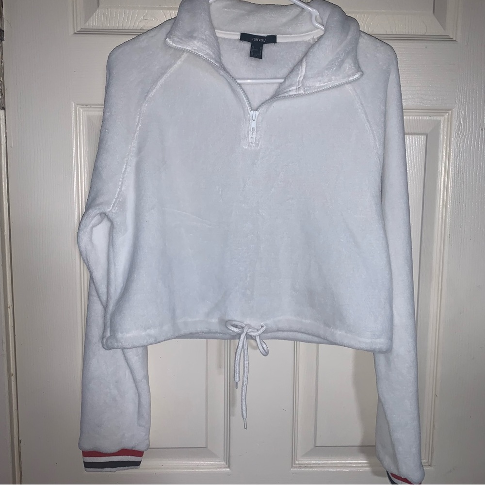 Cropped white sweater